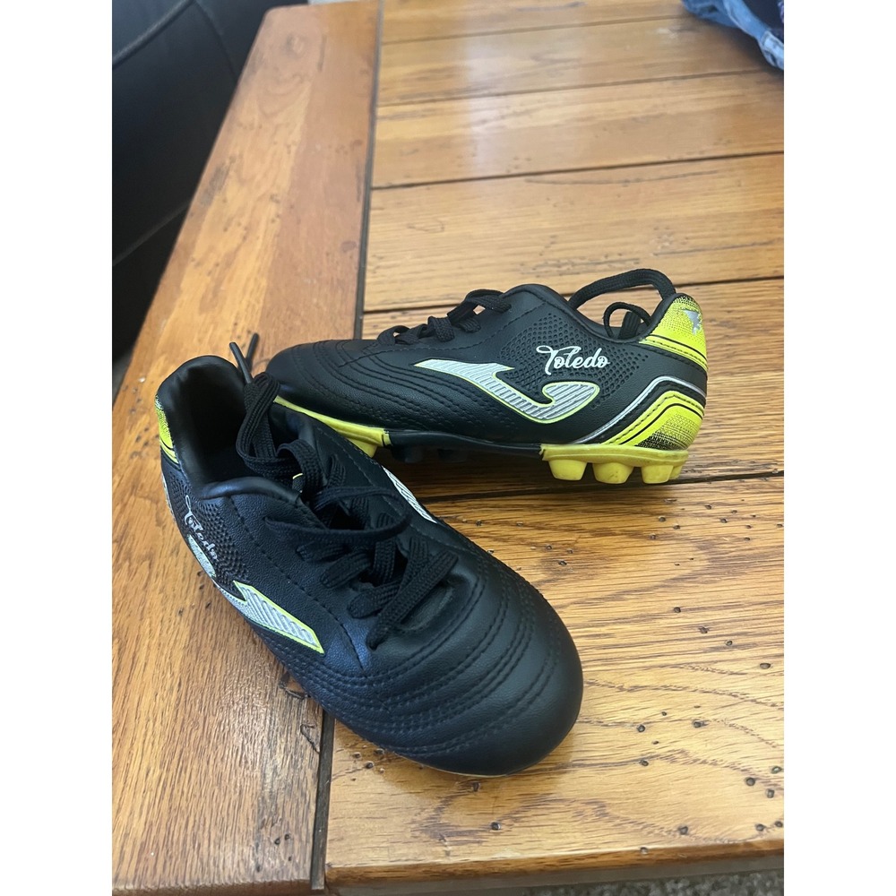 Joma Toledo Jr Soccer Cleats Black Neon Yellow Kids Size 9C TOJW2201